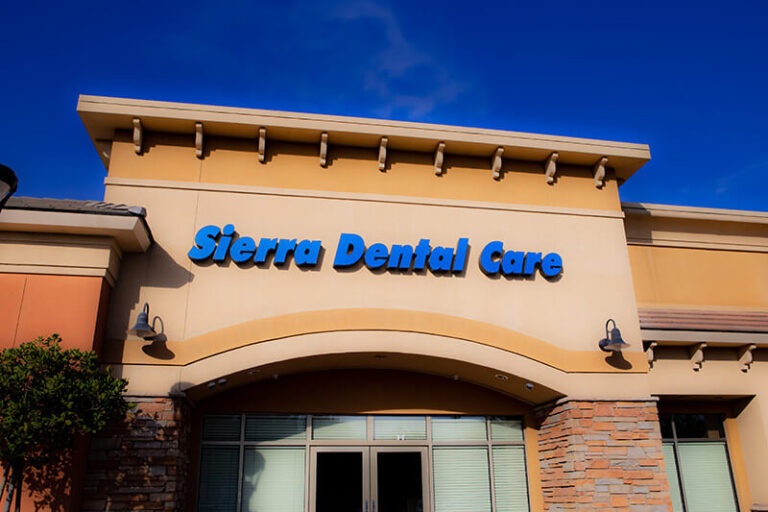 The Sierra Dental Care building in Modesto, from the front of the building